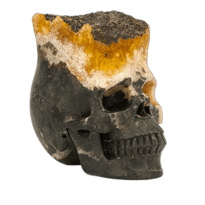 Citrine Druze Skull
