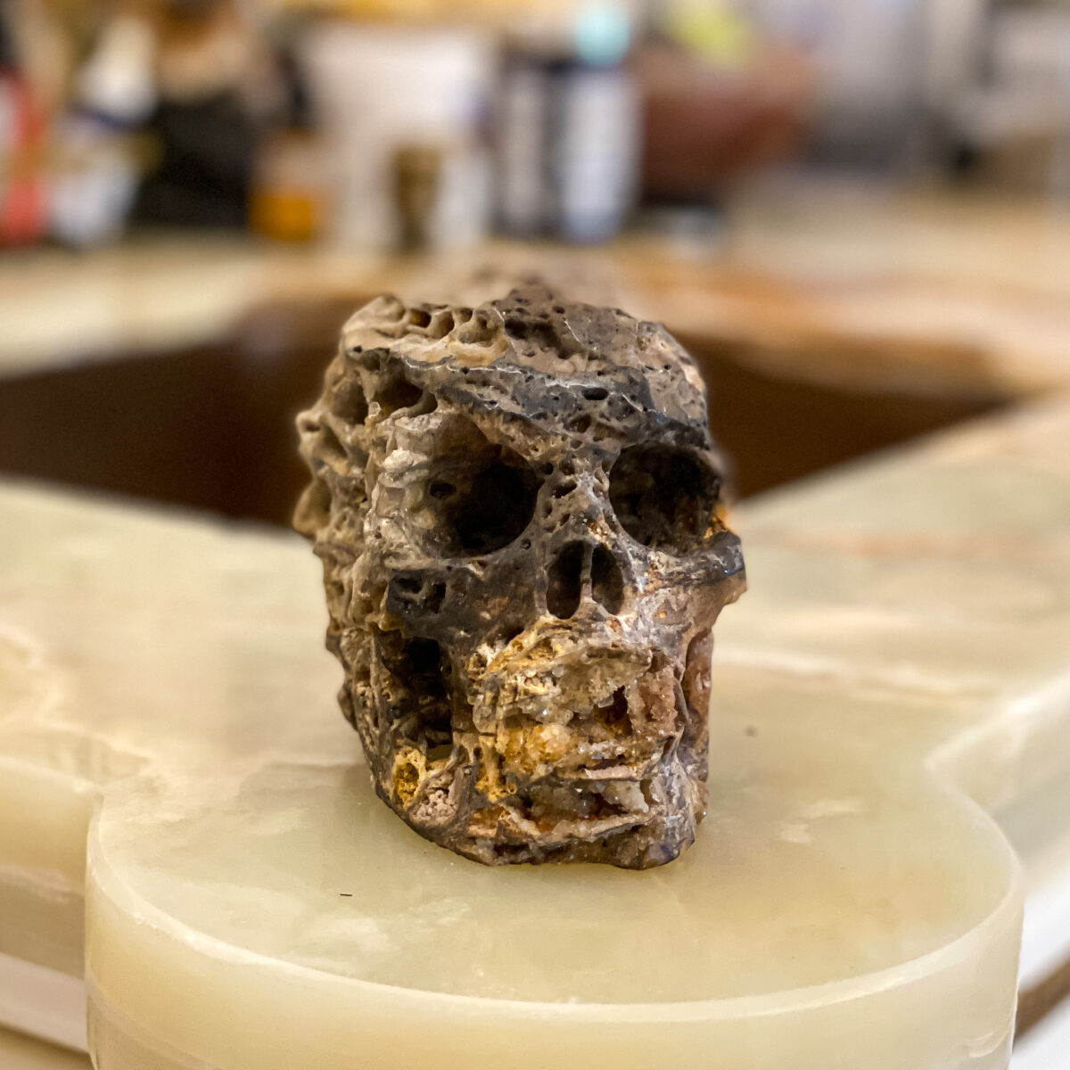 Fluorite geode Skull