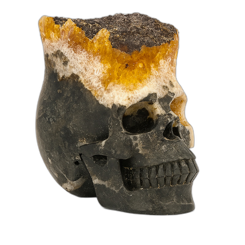Citrine Druze Skull